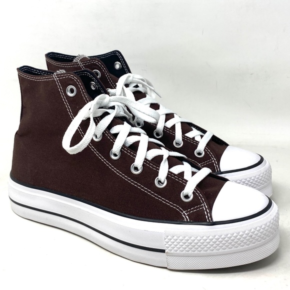 Converse Ctas Lift Platform For Women Brown Canvas Hi Shoes Custom 171209C-BWBW - Picture 2 of 10